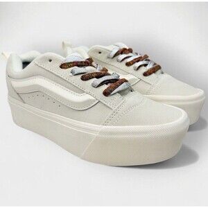 Vans Knu Skool Stack Platform Skate Shoes Tan Multi Laces W8 M6.5